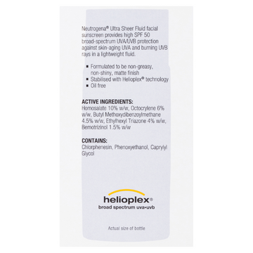 Neutrogena® Ultra Sheer Fluid Facial Sunscreen SPF50 40mL