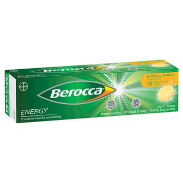 Berocca Energy Mango & Orange Flavour 15 Tablets