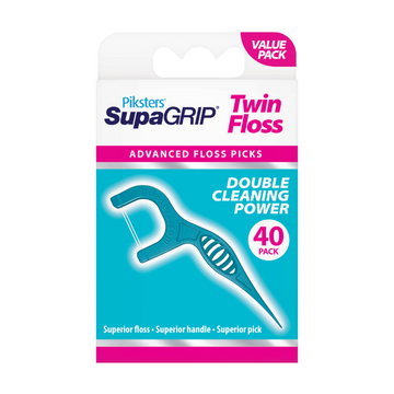 Piksters SupaGRIP Floss Picks Twin 40 Pack