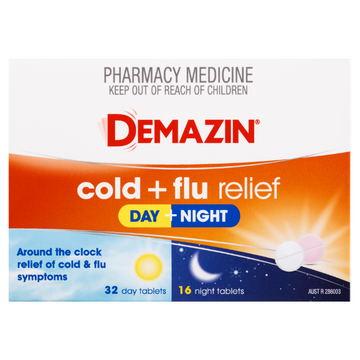 Demazin Cold & Flu Relief Day + Night 48 Tablets