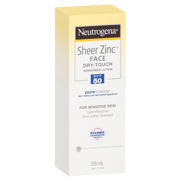 Neutrogena® Sheer Zinc Face Dry-Touch Sunscreen Lotion SPF50 59mL
