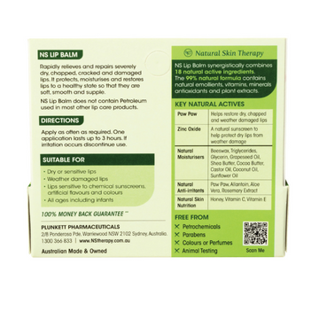 Nutri-Synergy Plunketts NS Lip Balm 10g