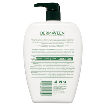 DermaVeen Daily Nourish Soap-Free Wash for Dry & Sensitive Skin 1L