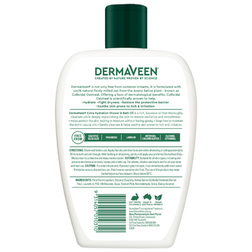 DermaVeen Extra Hydration Shower & Bath Oil for Extra Dry, Itchy & Sensitive Skin 1L