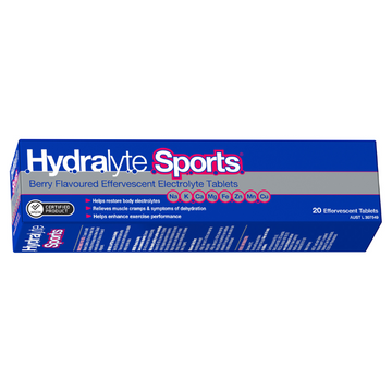 Hydralyte Sports Berry Flavoured Electrolyte 20 Effervescent Tablets