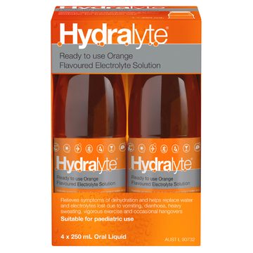 Hydralyte Sol Orange 250Ml 4Pk