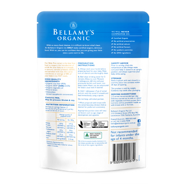 BELLAMYS Organic Baby Rice With Prebiotic 125g