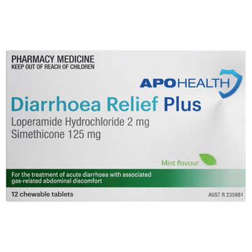 APO HEALTH Diarrhoea Relief Plus Blister Pack 12 Tablets