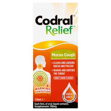 CODRAL® Relief Mucus Cough Liquid Honey Lemon Flavour 150mL