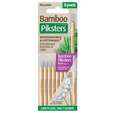 Piksters® Bamboo Interdental Brushes Purple Size 1 8 Pack
