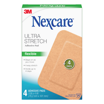 NEXCARE Ultra Stretch Flexible Adhesive Pad 4 Pack