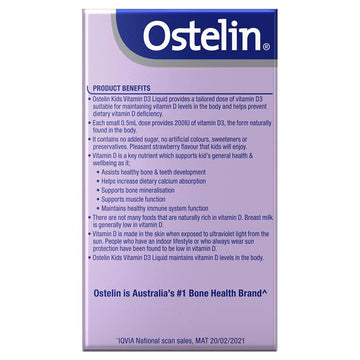 Ostelin Kids Vitamin D3 Liquid Strawberry Flavour 20ml