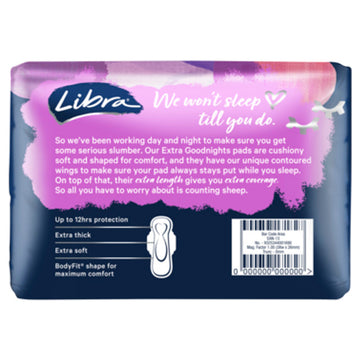 Libra Extra Goodnights Extra Long Pads with Wings 10 Pack