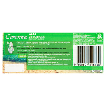 Carefree Tampon Flexia Super 32Pk