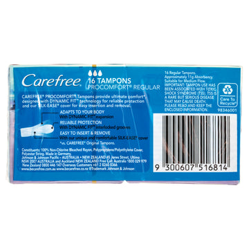 Carefree Tampon Procmf Regular 16Pk