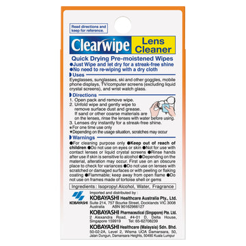Clearwipe Lens Clean 20Pk