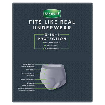 Depend Men Underwear Lge 8Pk