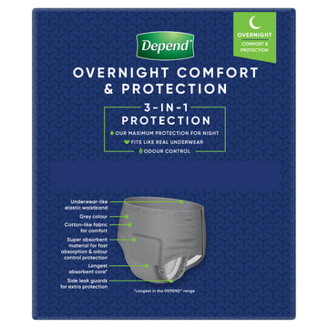 Depend Uw Nght 8Pk Male Lge