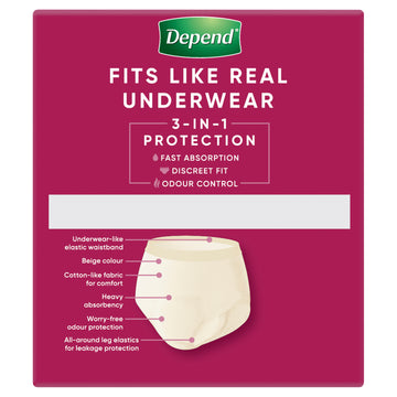 Depend Wmn Underwear Med 8Pk