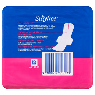 Stayfree Pad U/Thin Super Wing 12Pk