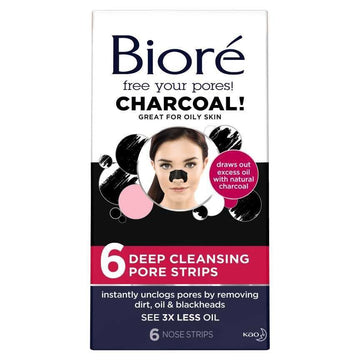 Biore Charcoal Pore Strips 6 Pk