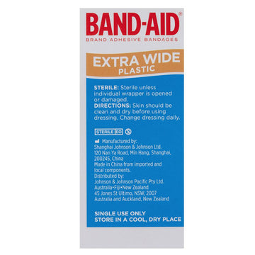 Band-Aid Extra Wide Plastic Strips Plaster Adhesive Bandages Dressings 40 Pack