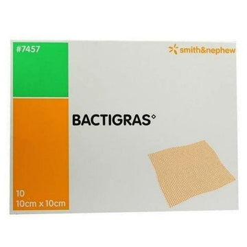 Smith & Nephew Bactigras Gauze Paraffin Dressing Plaster Pad Patch 10Cm x 10Cm