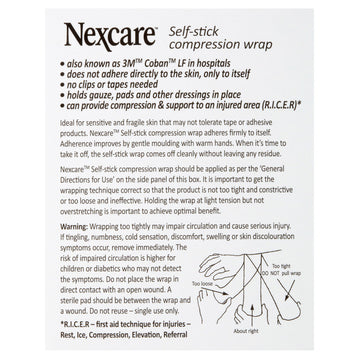 Nexcare Self-Stick Compression Wrap 50Mm Breathable Support First Aid Latex Free