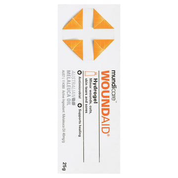 Mundicare Woundaid Hydrogel Wound Gel 25G Tube Skin Antimicrobial First Aid