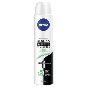 Nivea Black & White 48h Fresh Antiperspirant Aerosol Deodorant Spray Women 250mL