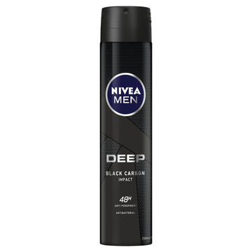 Nivea Men Deep Black Carbon Impact 48H Antiperspirant Aerosol Deodorant 250mL