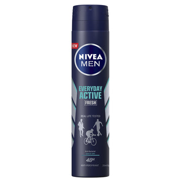 Nivea Men Everyday Active Fresh 48H Aerosol Deodorant Antibacterial Spray 250mL
