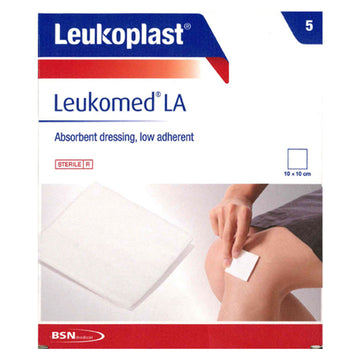 Leukomed La 5 Pack Low Adherent Absorbent Wound Dressing First Aid 10Cm x 10Cm