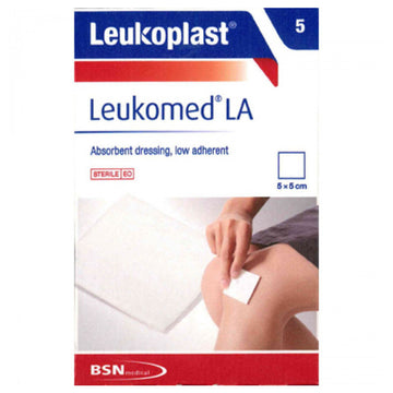 Leukomed La 5 Pack Low Adherent Absorbent Wound Dressing First Aid 5Cm x 5Cm