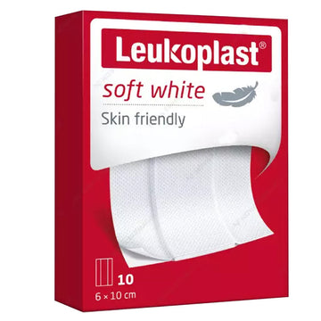 Leukoplast Soft White Plaster Bandages Sheet Pads Dressings 6 x 10Cm 10 Pack