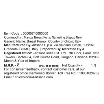 Chicco Natural Feeling Manual Breast Pump Milk Suction Baby Feeding BPA Free