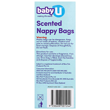 Baby U Scented Nappy Sacks Disposable Dog Cat Puppy Poo Small Bin Liner 200 Pack