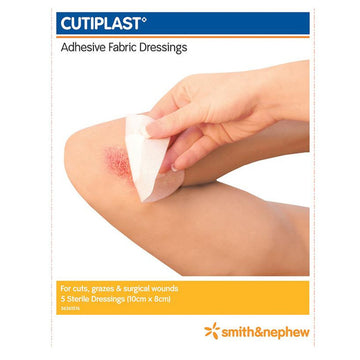 Smith & Nephew Cutiplast Sterile Wound Pad Plaster Dressings 10Cm x 8Cm 5 Pack
