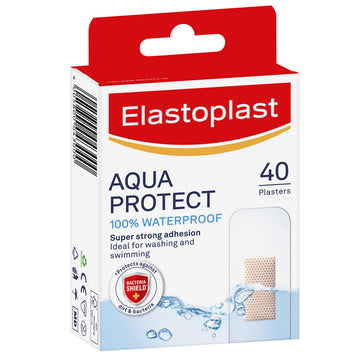 Elastoplast Aqua Protect Waterproof Super Strong Plasters Strips Pad 40 Pack