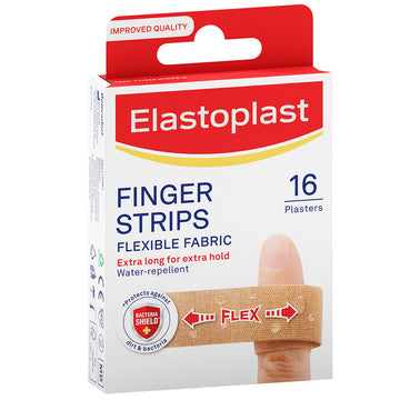 Elastoplast Finger Strips Flexible Fabric Plasters Bandages Dressings 16 Pack