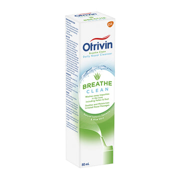 Otrivin Breathe Clean Natural Daily Nasal Cleanser Wash Seawater Aloe Vera 50mL