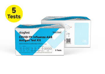 Diagfest Covid-19 / Influenza A & B Antigen Test Kit 1/5/20/25 Pack (3 in 1)