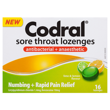 CODRAL® Sore Throat Lozenges Lime & Lemon 16 Lozenges