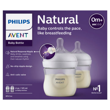 Avent Natural Response Baby Bottles 125ml 2 Pack