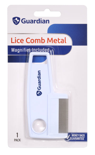 Guardian Lice Comb Metal Teeth Dual With Magnifying Glass