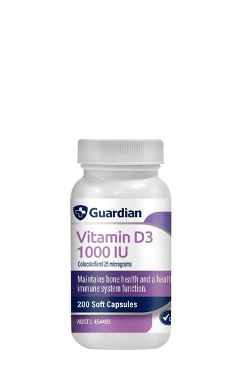 Guardian Vitamin D3 1000IU (200 Capsules)
