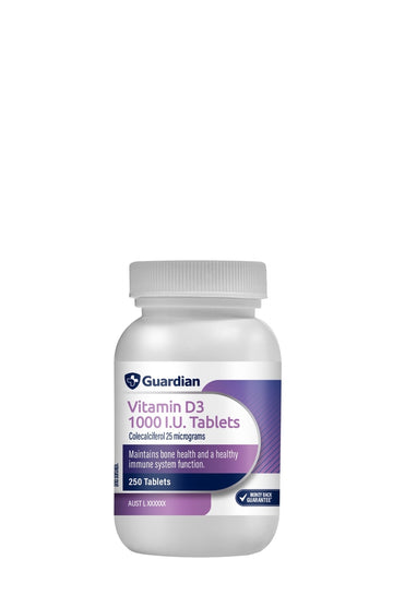 Guardian Vitamin D3 1000IU (250 Tablets)