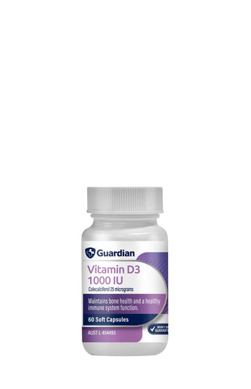 Guardian Vitamin D3 1000IU (60 Capsules)