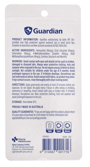 Guardian Lip Balm SPF50+ (5 g)