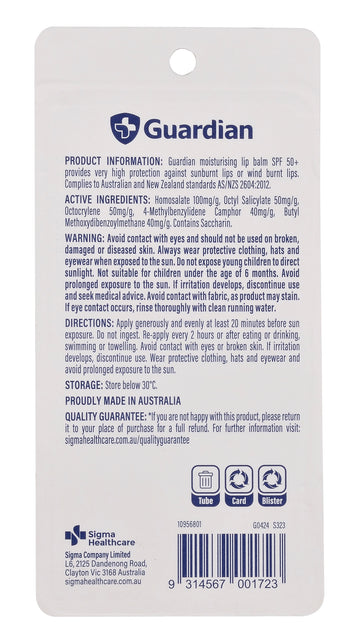 Guardian Lip Balm SPF50+ Strawberry (5 g)